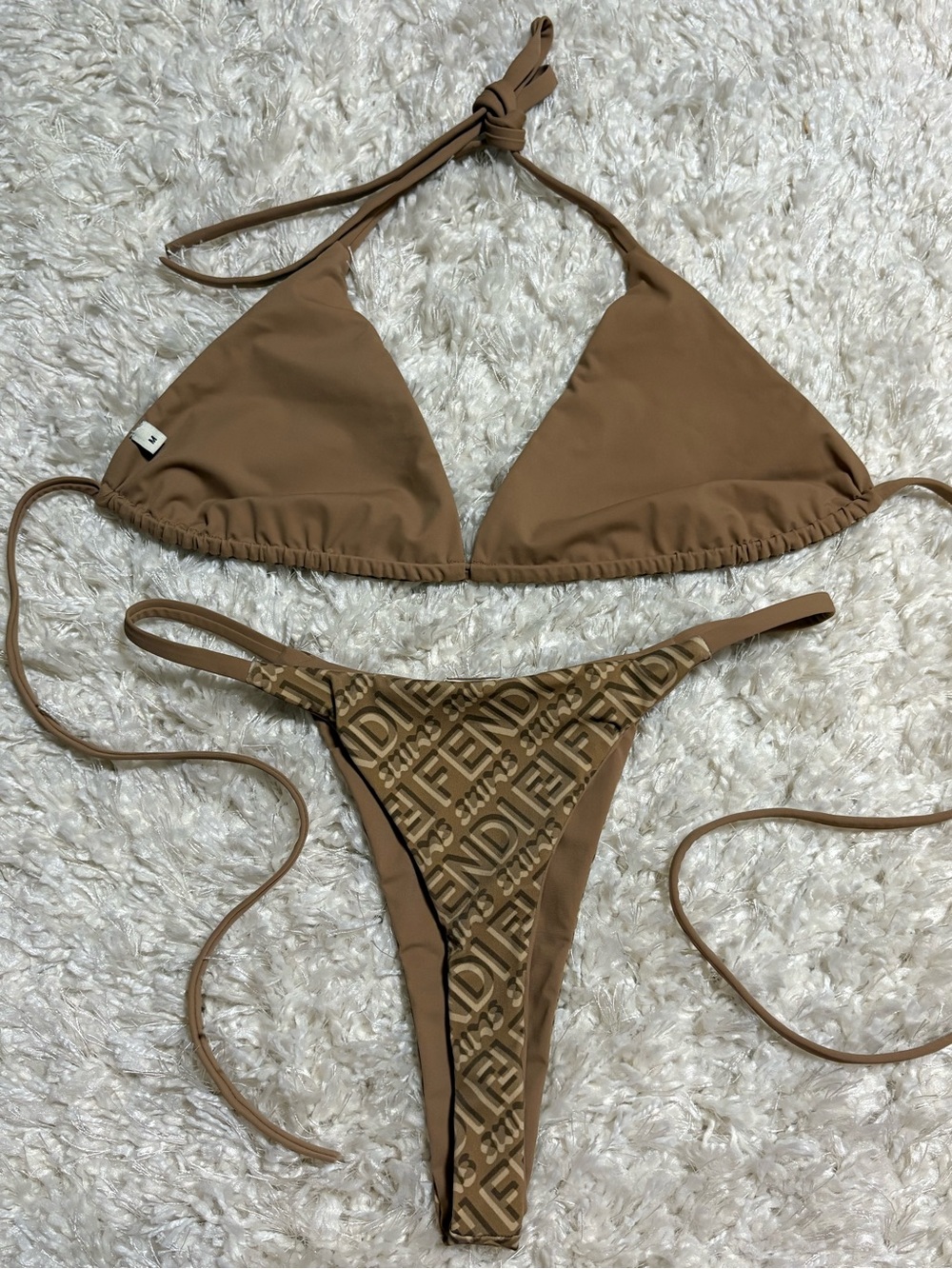 Fendi X Skims Reversible Two-Piece Triangle Bikini - Picture 3 of 5